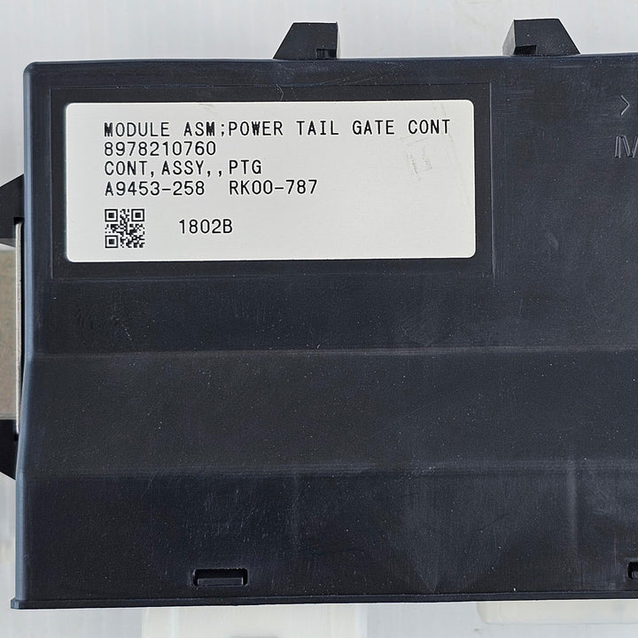 2022 Isuzu MU-X - Tailgate Module PN: 8978210760