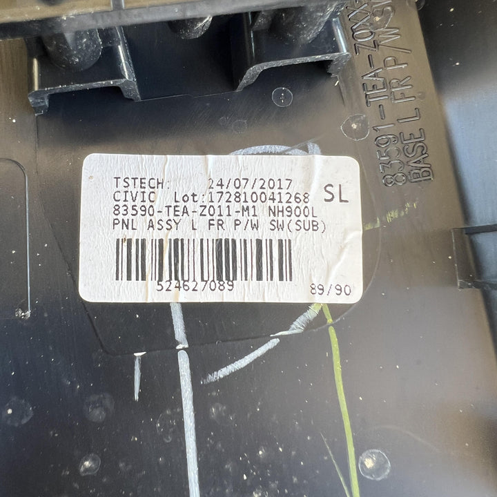 2017 Honda Civic FK FK4 - Left Front Window Switch
