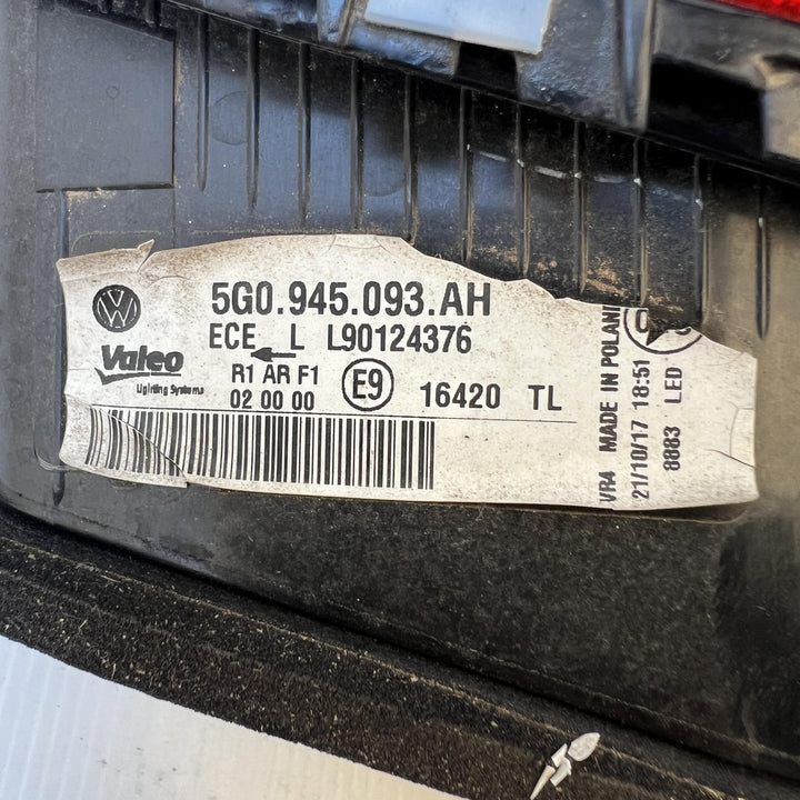 2018 Volkswagen Golf - Left Tailgate Light PN: 5G0945093AH