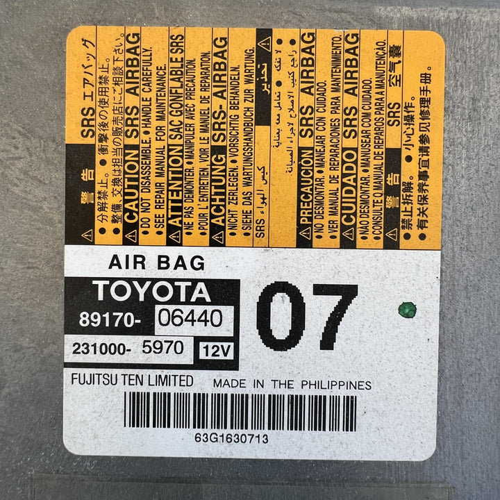2016 Toyota Camry XV50 - Airbag Module PN: 8917006440