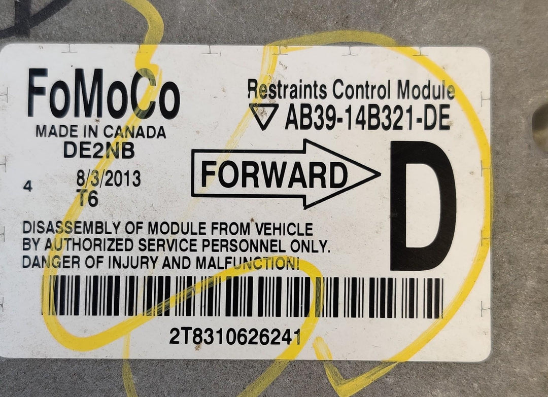 2014 Mazda BT-50 - Airbag Module PN: AB3914B321DE