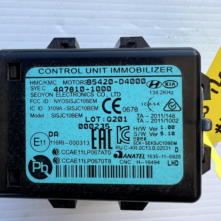 2020 Hyundai iLoad TQ - Immobiliser Controller PN: 85420D4000