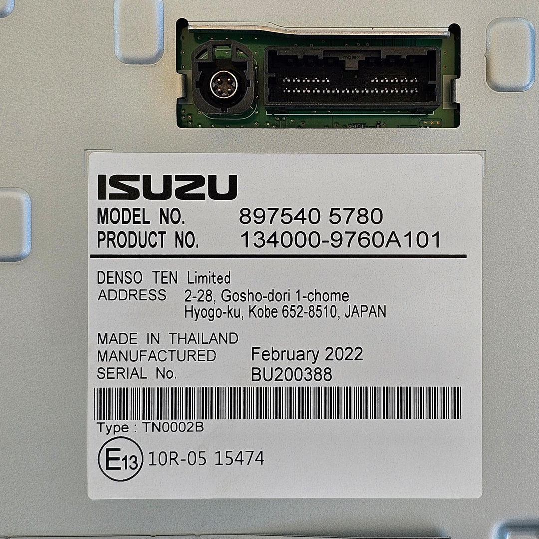 2022 Isuzu MU-X - Dash Display Unit PN: 8975405780