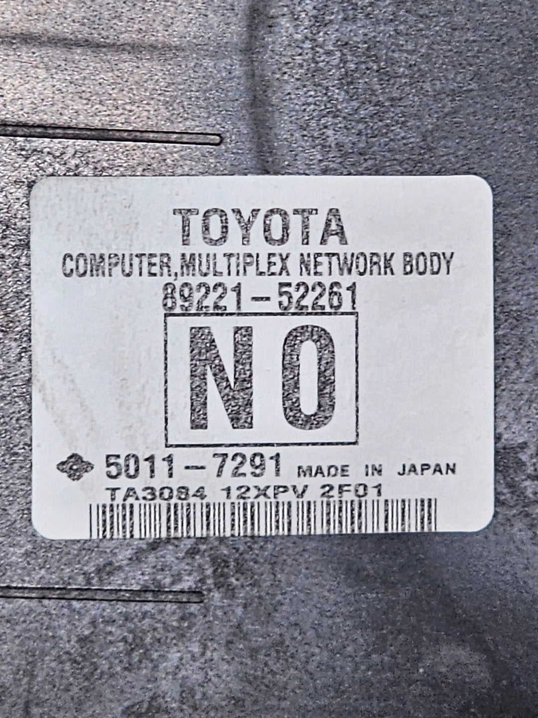 2012, Toyota, Yaris, 1.5L Petrol Auto Multiplex Network Body Computer