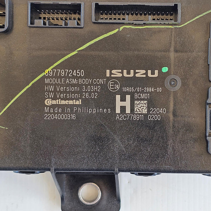 2022 Isuzu MU-X - Body Control Module PN: 8977972450
