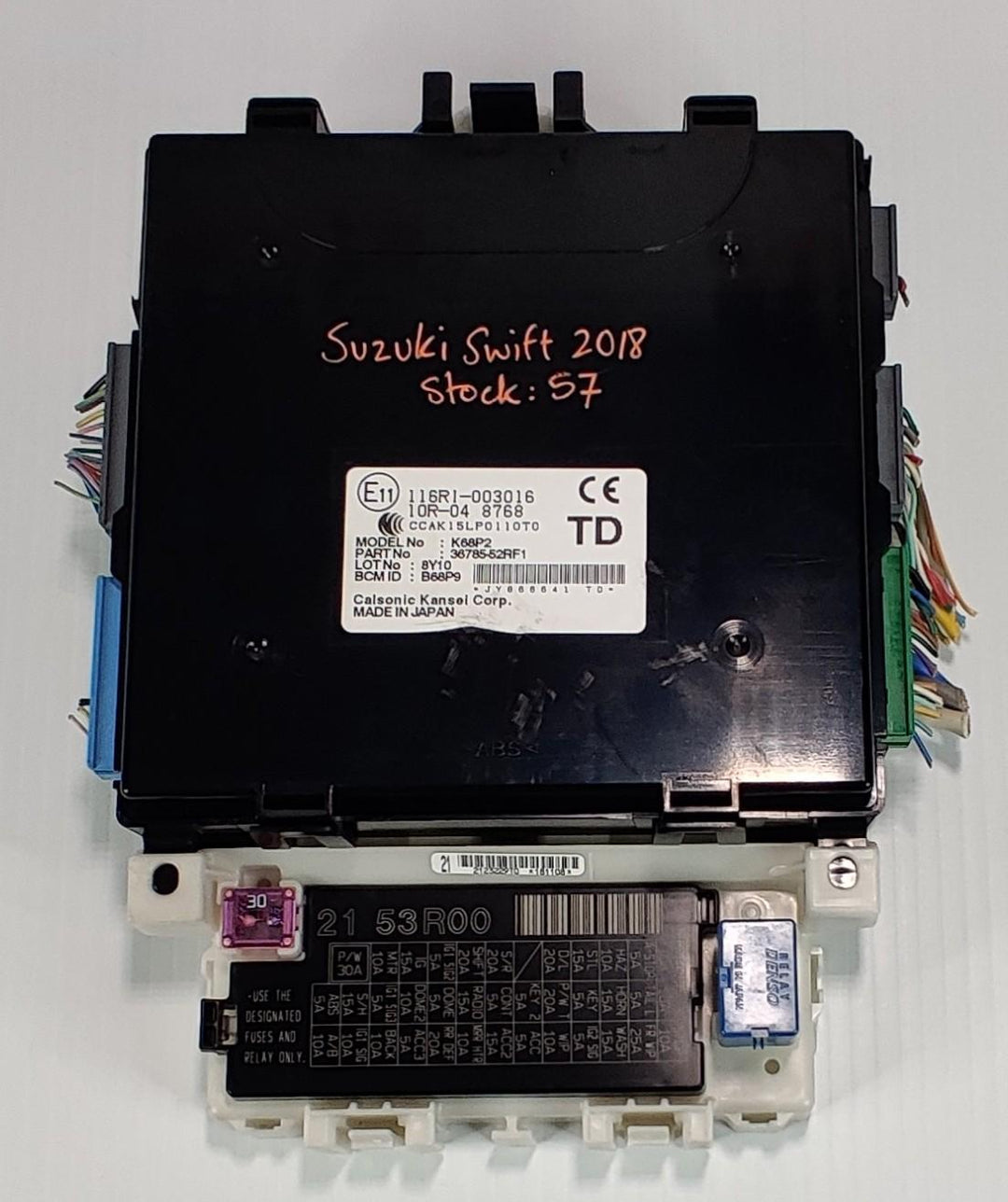 2019 Suzuki Swift - Body Control Module PN: 3678552RF1
