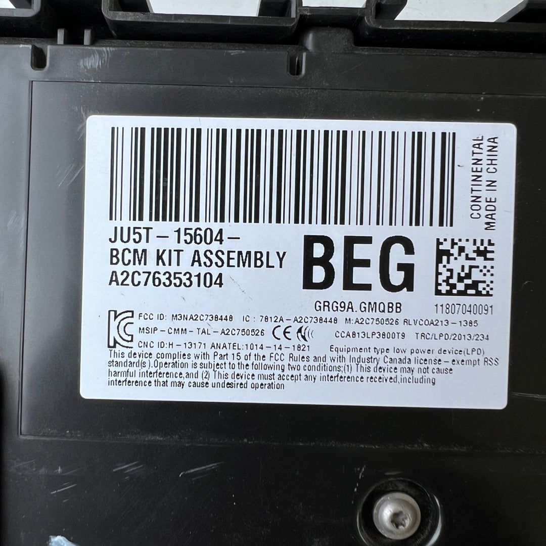 Jun 2018 to Apr 2022 - Ford Ranger PX Series 3 Diesel 2.0/2.2/3.2L - Body Control Module - PN: JU5T15604BEG