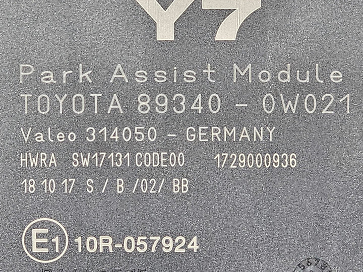 2017 Toyota C-HR X50 Koba 1.2 Petrol Automatic CVT - Parking Assistant Module 893400W021