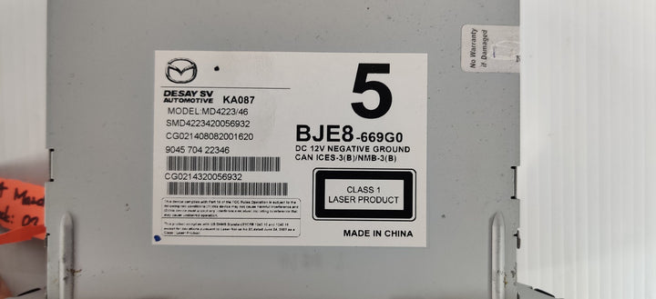 2014 Mazda Mazda3 Maxx Stereo Head Unit BJE8669G0