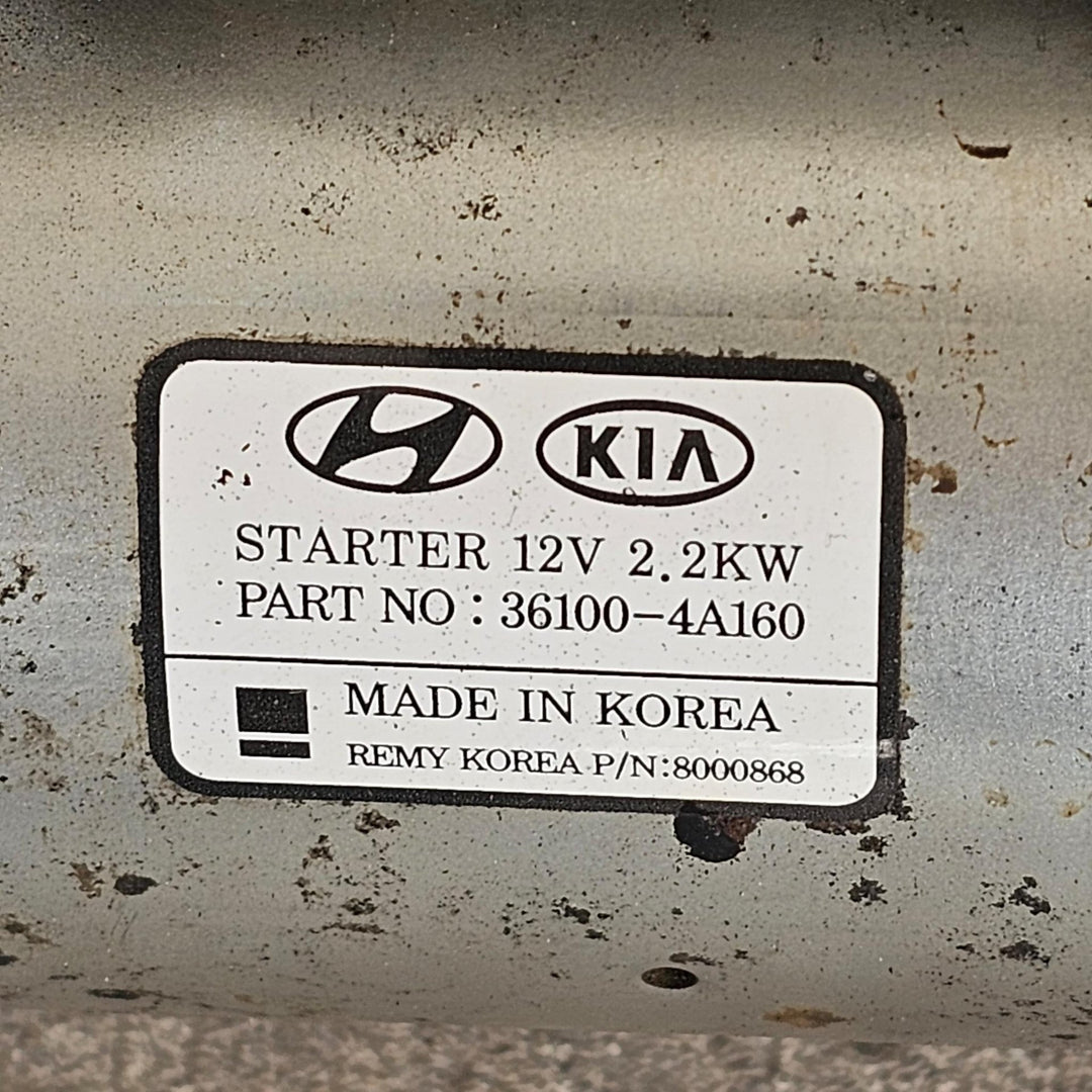 Apr 2012 to Mar 2021 - Hyundai iLoad TQ Diesel Turbocharged 2.5L Automatic - Starter Motor