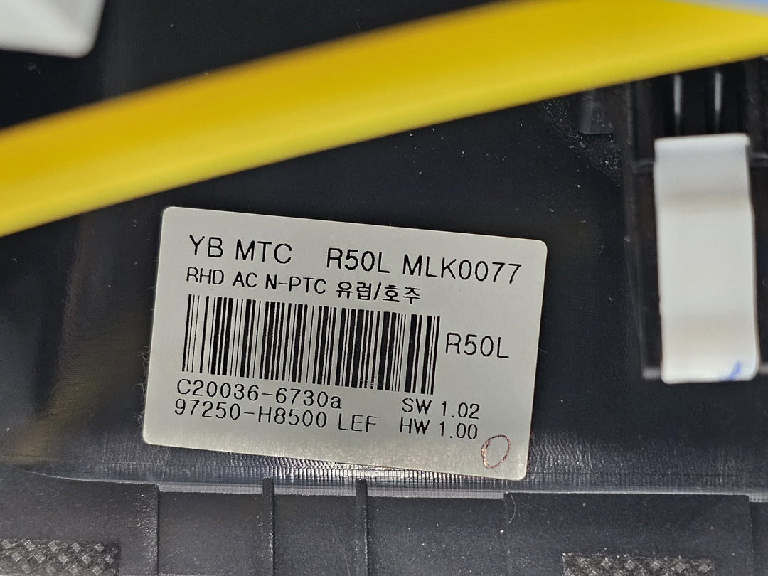 2017 Kia Rio YB S  Petrol Automatic - Heater/AC Controls 97250H8500