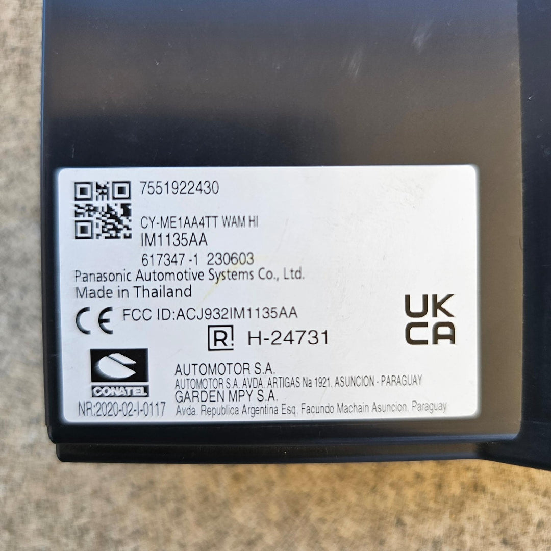 2023 Isuzu D-Max RG - Electronic Module PN: 7551922430