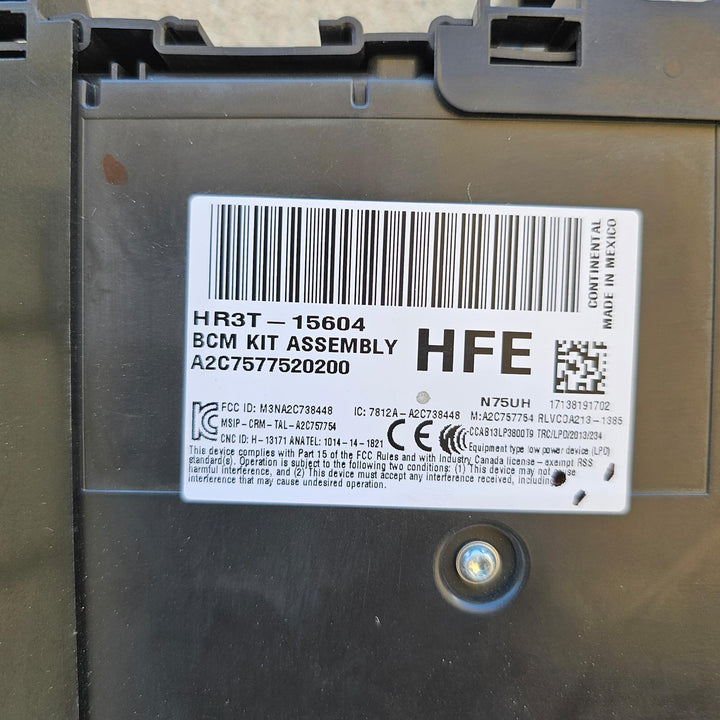 2017 Ford Mustang FM 1FA6P8CF3H5324410 - Body Control Module PN: HR3T15604HFE