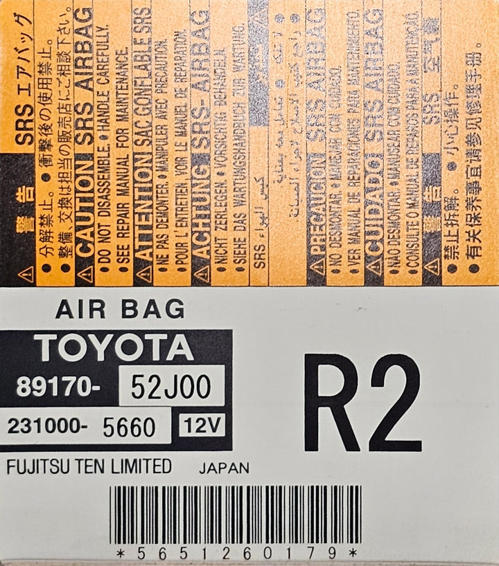 2012 Toyota Yaris NCP131R YRS  Petrol Automatic - Airbag Module/Sensor 8917052J00