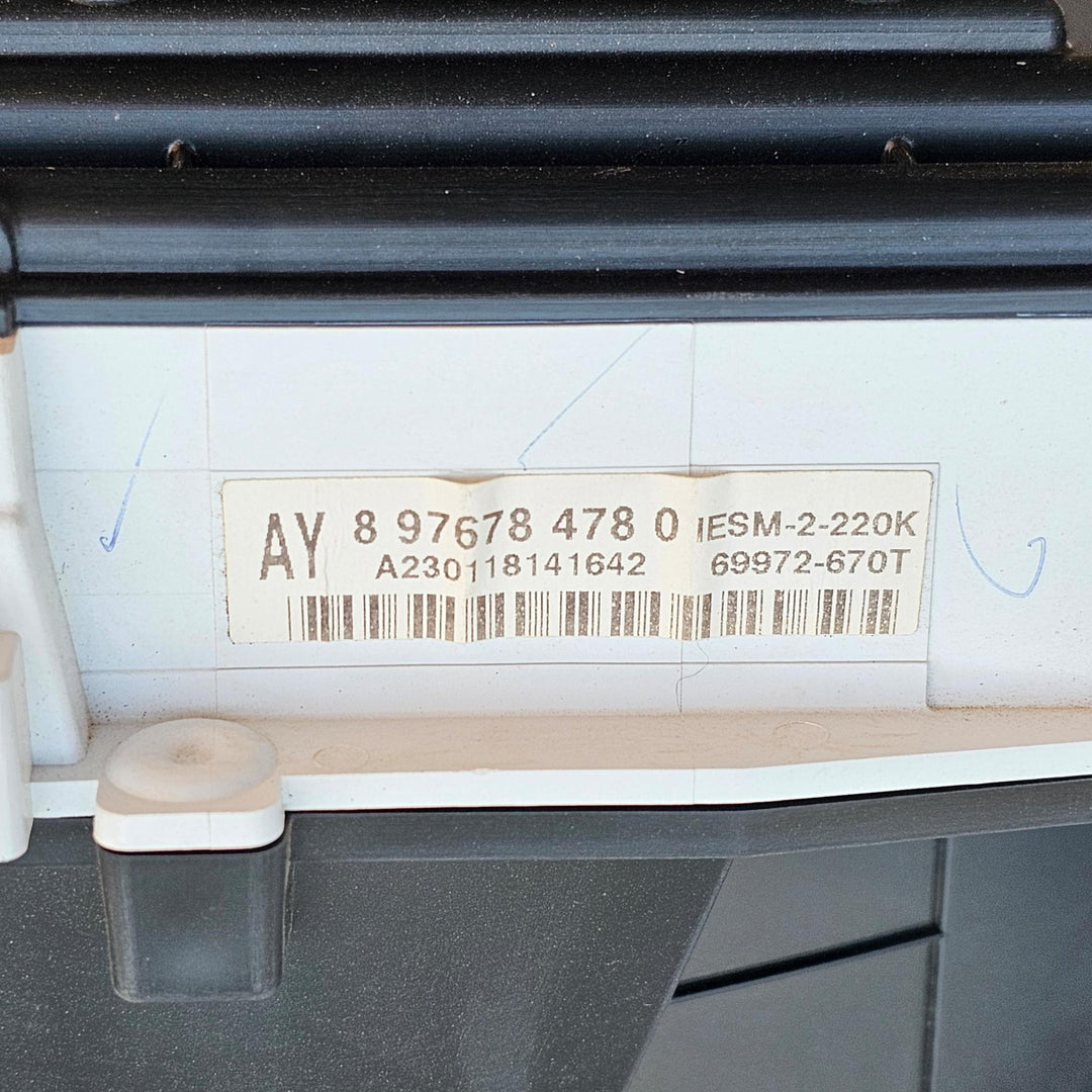 Jul 2020 to Current - Mazda BT-50 TF - Instrument Cluster