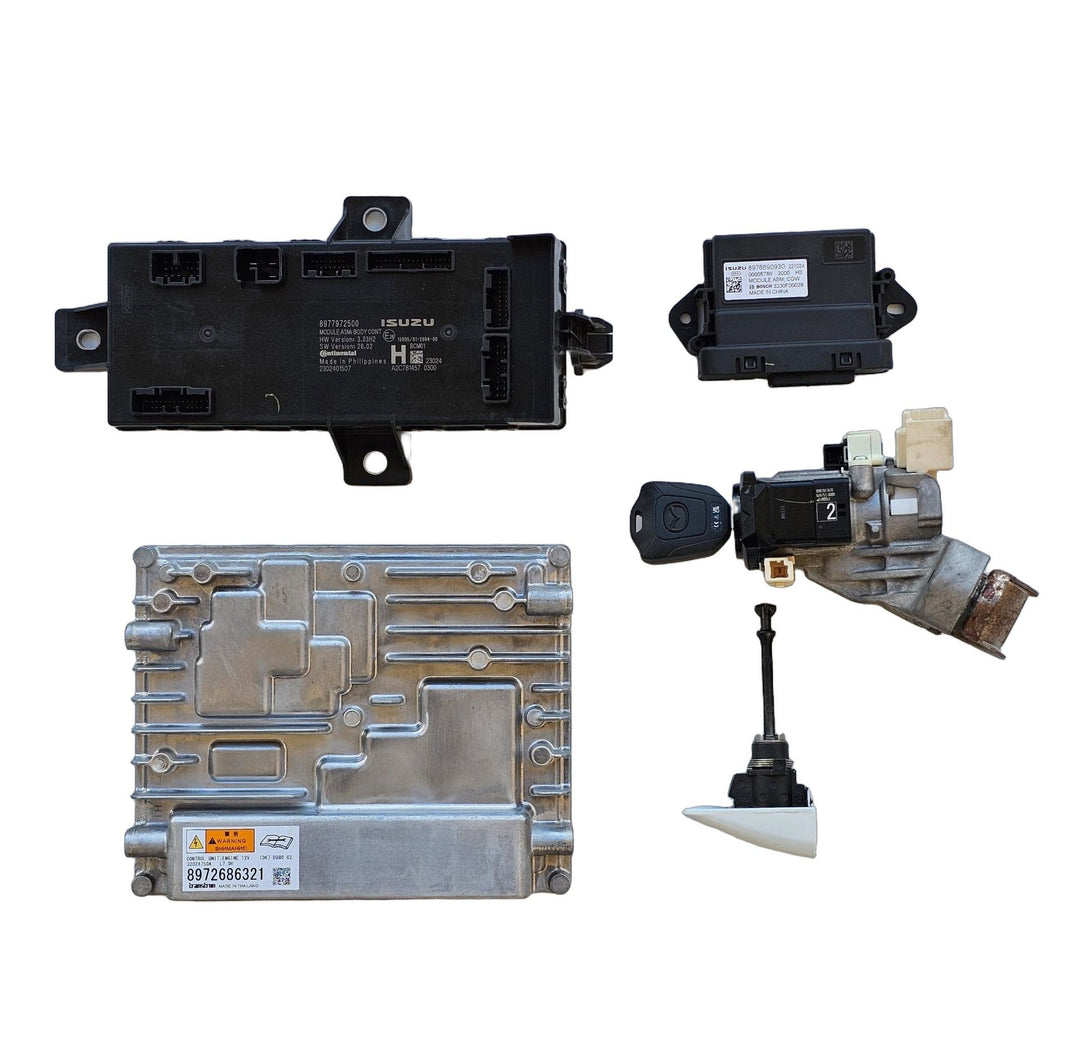 Jul 2020 to Current - Mazda BT-50 TF Diesel 3.0L Engine Code 4JJ3 - Engine ECU - Security Set - Includes ECU, Immobilizer, Reader, and Key - PN: 8972686321